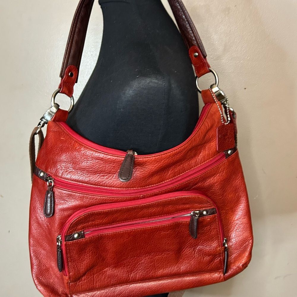 Osgoode Marley red/burgundy Leather Hobo Shoulder Purse Crossbody purse rfid